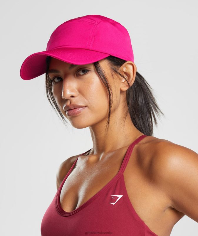 kapa s 5 ploščami z logotipom uniseksGymshark magenta roza J00L21132