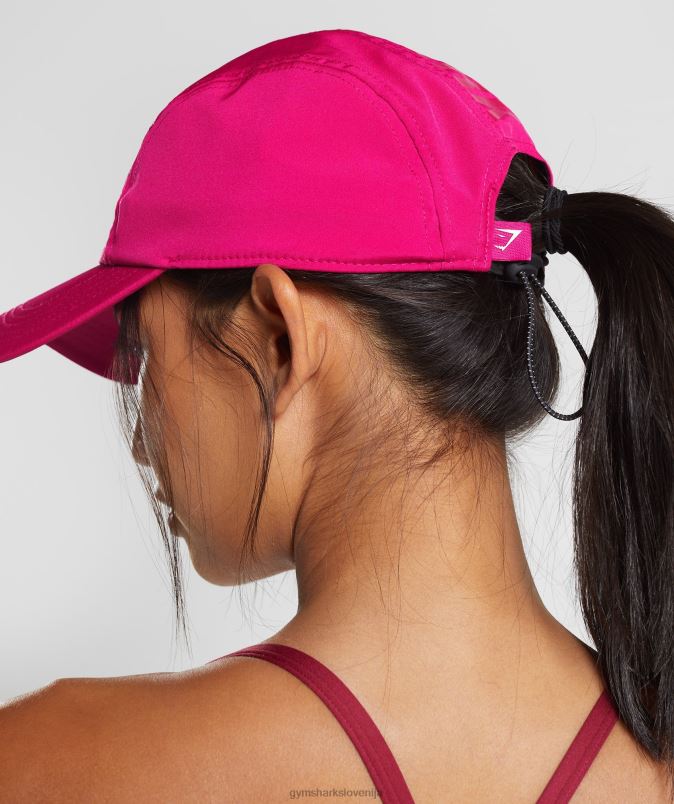 kapa s 5 ploščami z logotipom uniseksGymshark magenta roza J00L21132