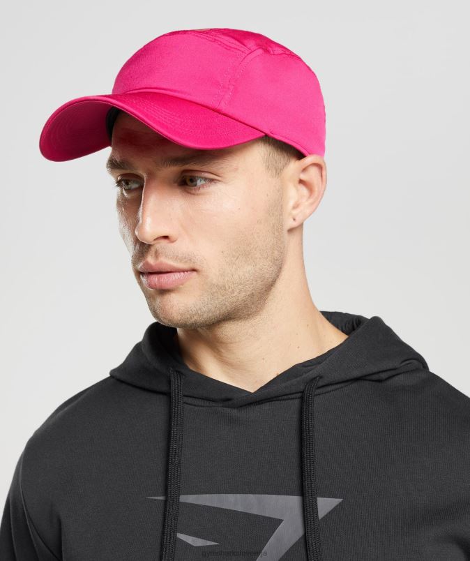 kapa s 5 ploščami z logotipom uniseksGymshark magenta roza J00L21132