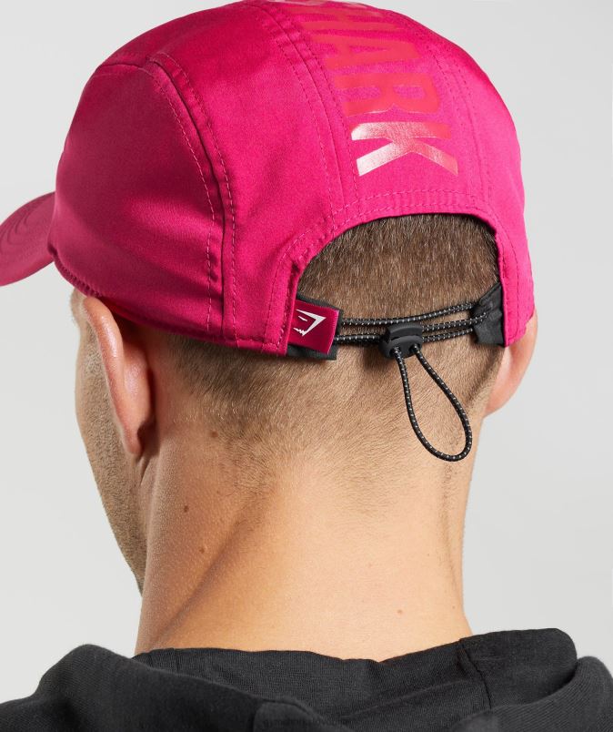 kapa s 5 ploščami z logotipom uniseksGymshark magenta roza J00L21132