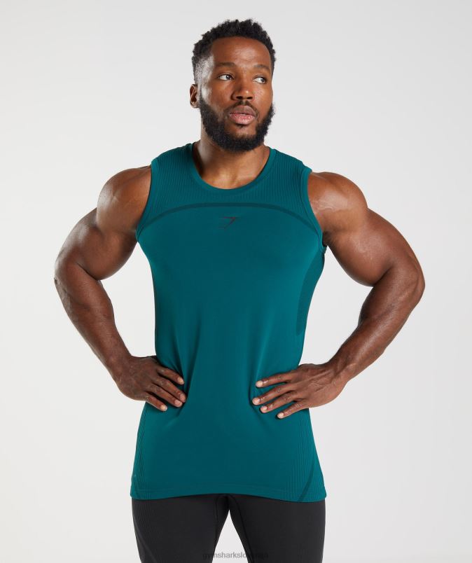 315 brezšivni rezervoar moškiGymshark zimsko modra/črna J00L2926