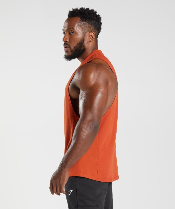React drop arm tank moškiGymshark kajensko rdeče J00L2942