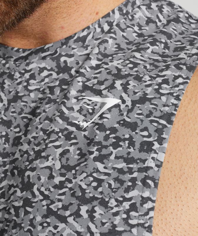 React drop arm tank moškiGymshark oniks siva J00L2968