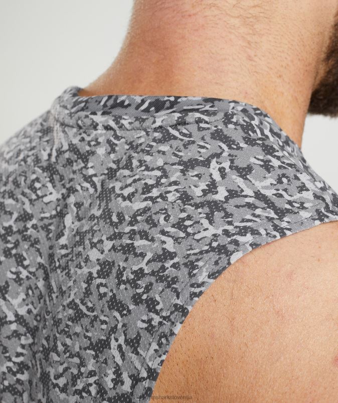 React drop arm tank moškiGymshark oniks siva J00L2968