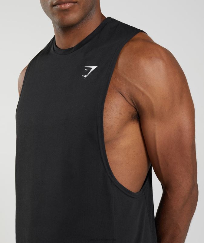 React drop arm tank moškiGymshark Črna J00L2885