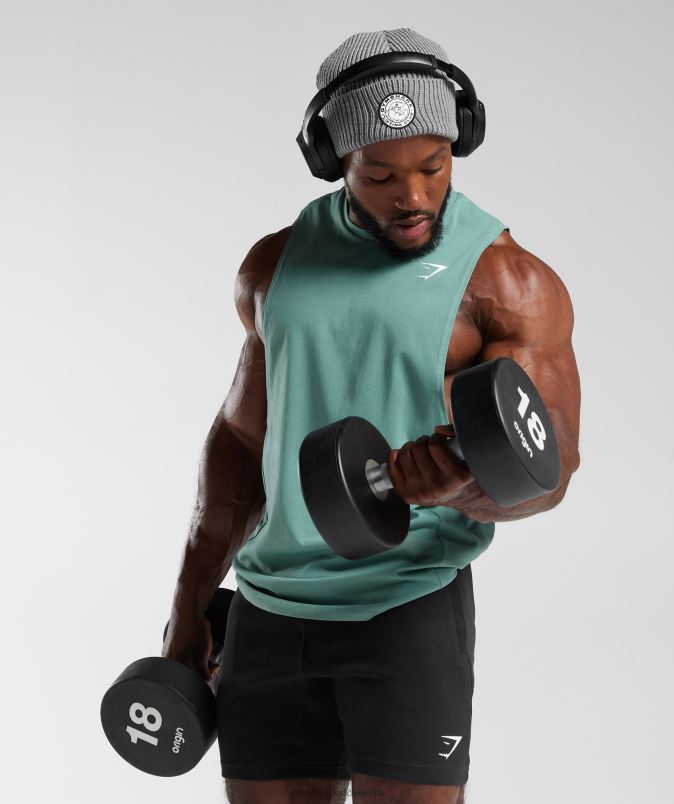 React drop arm tank moškiGymshark črnilo teal J00L2973