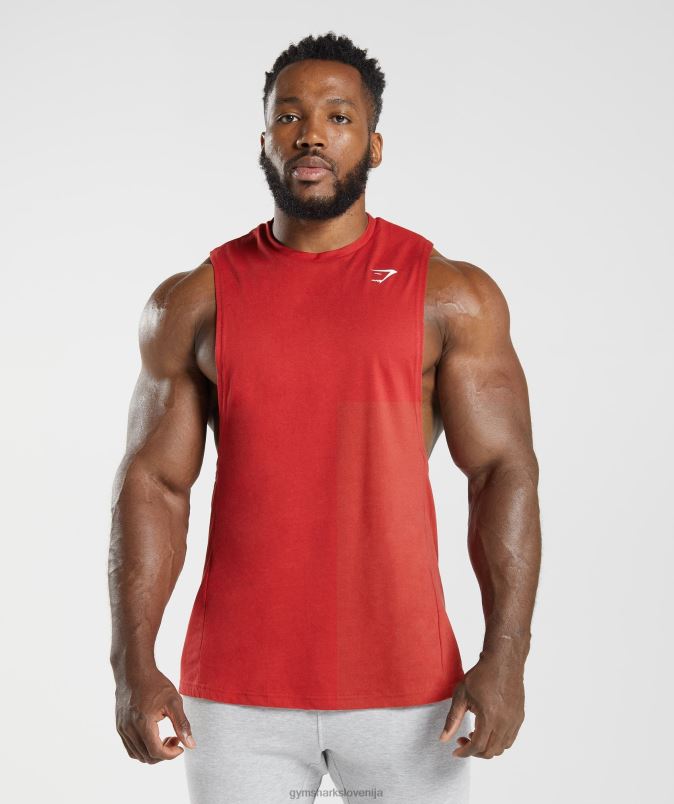 React drop arm tank moškiGymshark salsa rdeča J00L2966