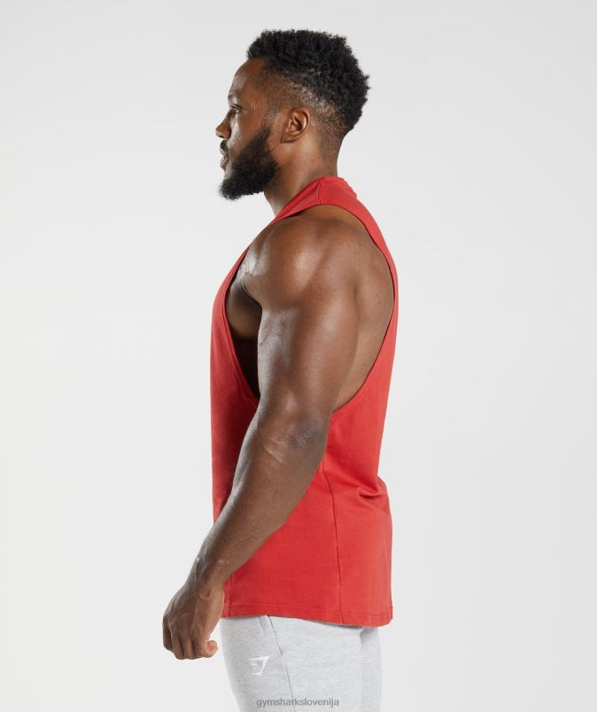 React drop arm tank moškiGymshark salsa rdeča J00L2966