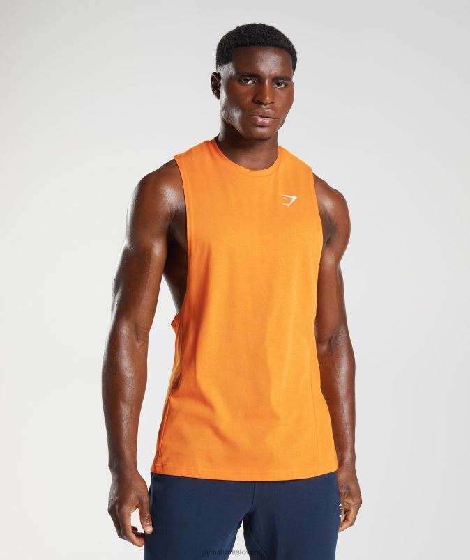 React drop arm tank moškiGymshark sončna oranžna J00L2948
