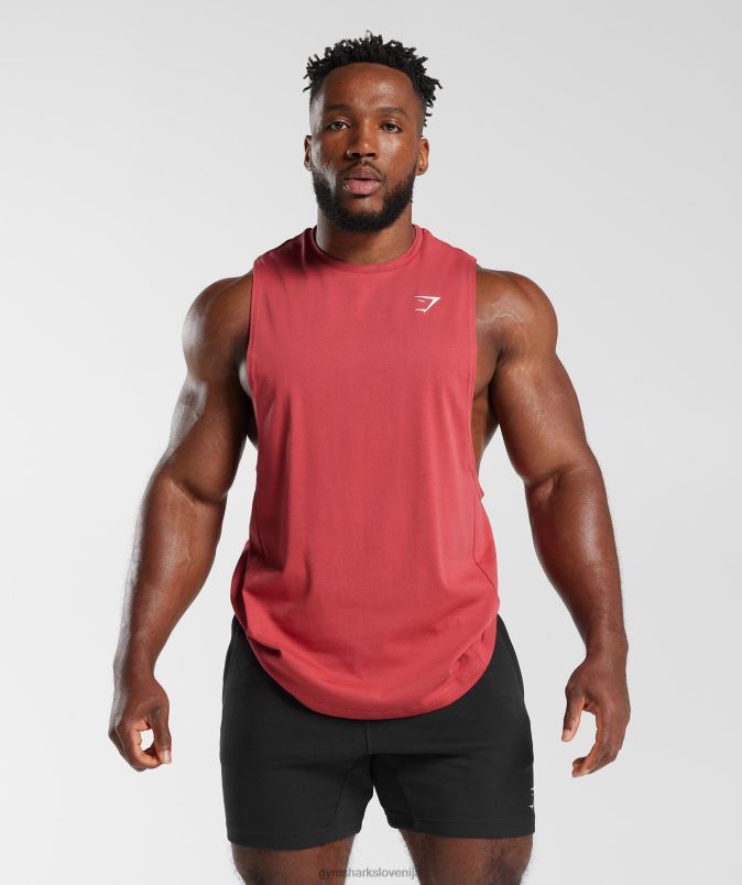 React drop arm tank moškiGymshark sušeno rdeče J00L2974