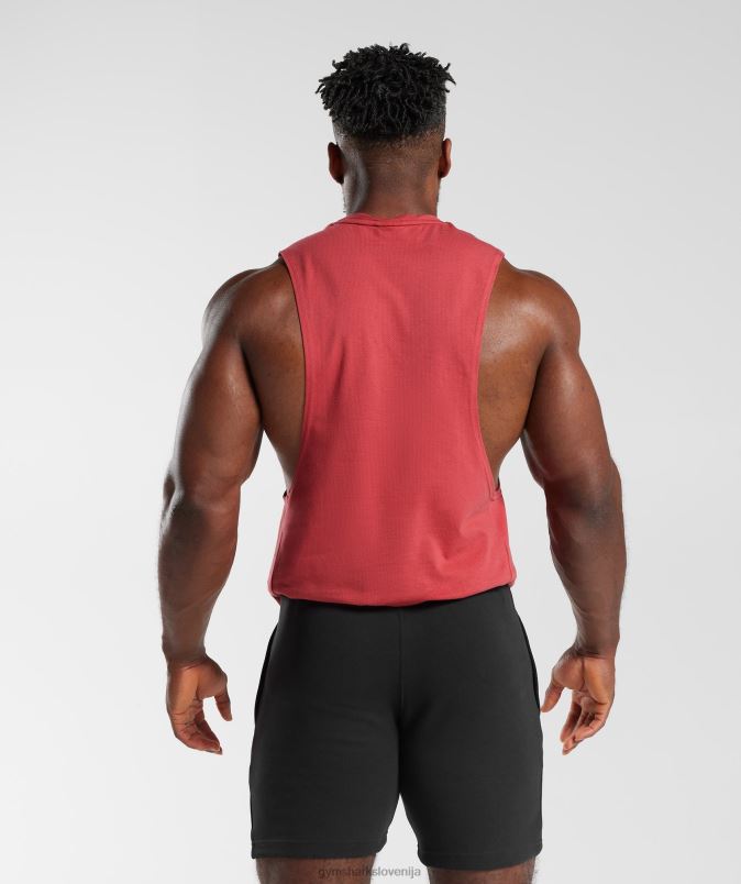 React drop arm tank moškiGymshark sušeno rdeče J00L2974