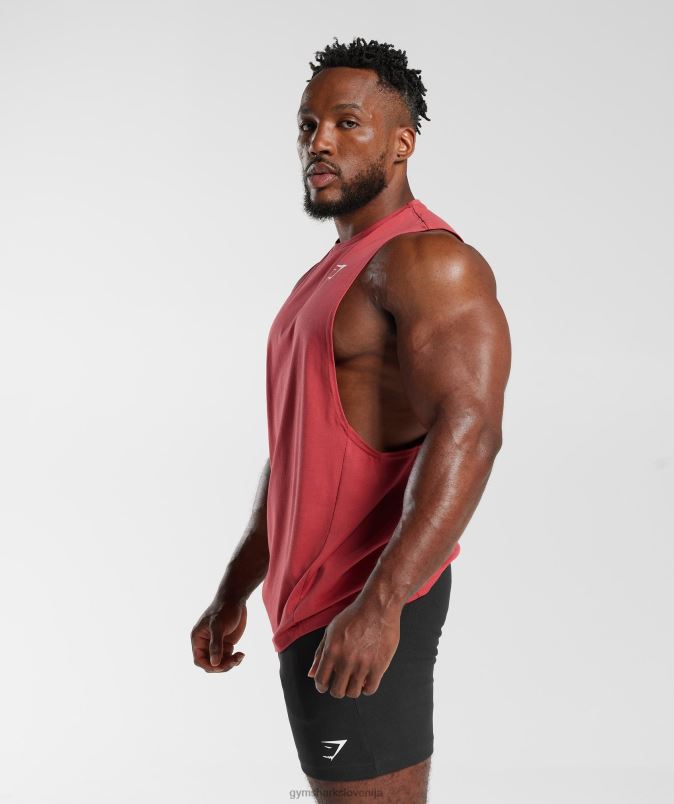 React drop arm tank moškiGymshark sušeno rdeče J00L2974
