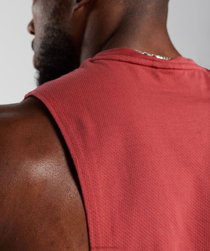 React drop arm tank moškiGymshark sušeno rdeče J00L2974