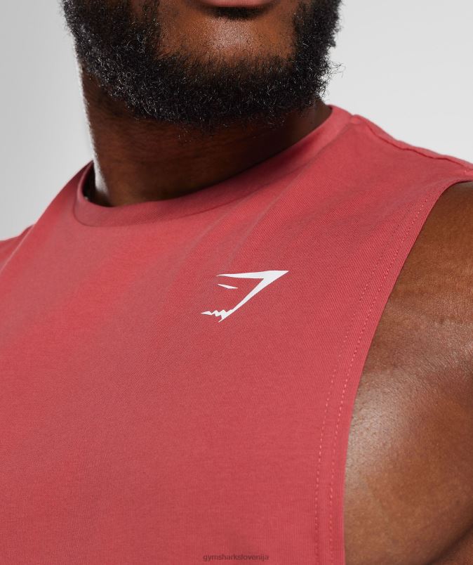React drop arm tank moškiGymshark sušeno rdeče J00L2974