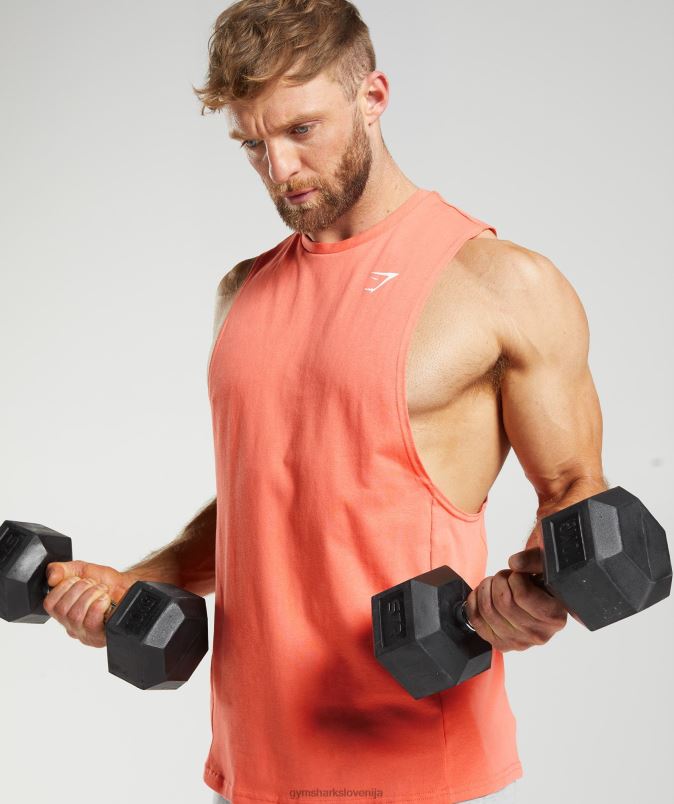 React drop arm tank moškiGymshark vesoljska oranžna J00L2954