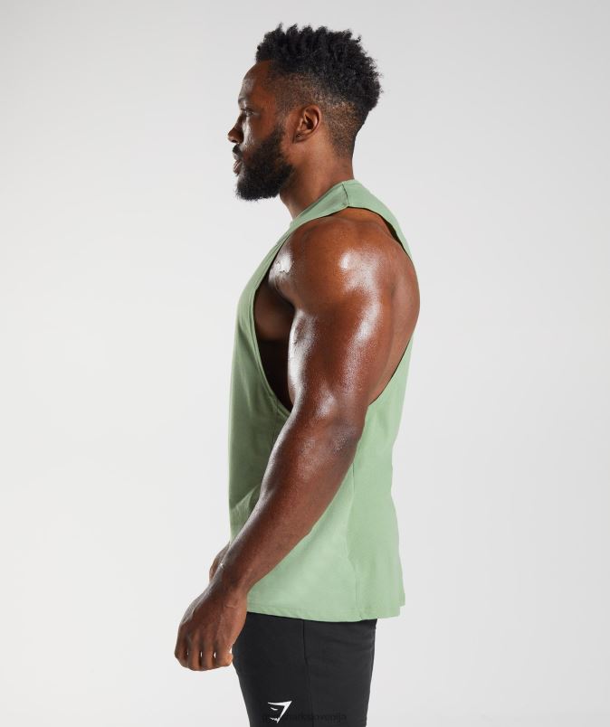 React drop arm tank moškiGymshark zeleni čaj J00L2970