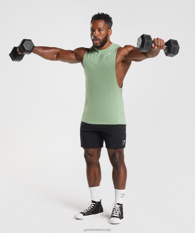 React drop arm tank moškiGymshark zeleni čaj J00L2970