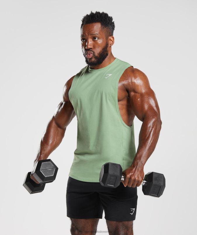 React drop arm tank moškiGymshark zeleni čaj J00L2970
