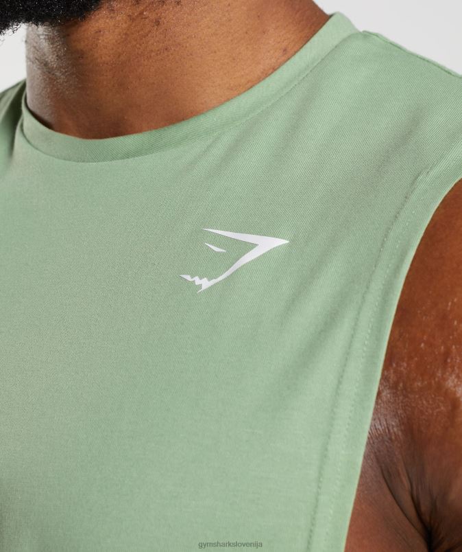 React drop arm tank moškiGymshark zeleni čaj J00L2970
