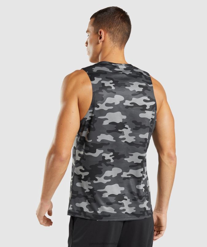 dohodni rezervoar moškiGymshark sivi tisk J00L2902