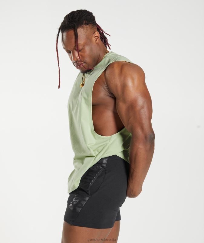 krepko spuščen rezervoar moškiGymshark flora zelena J00L2912