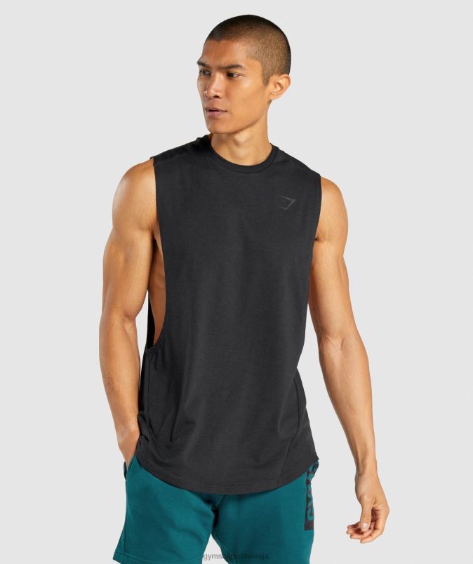 krepko spuščen rezervoar moškiGymshark Črna J00L2890