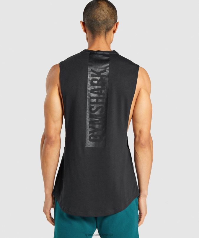 krepko spuščen rezervoar moškiGymshark Črna J00L2890