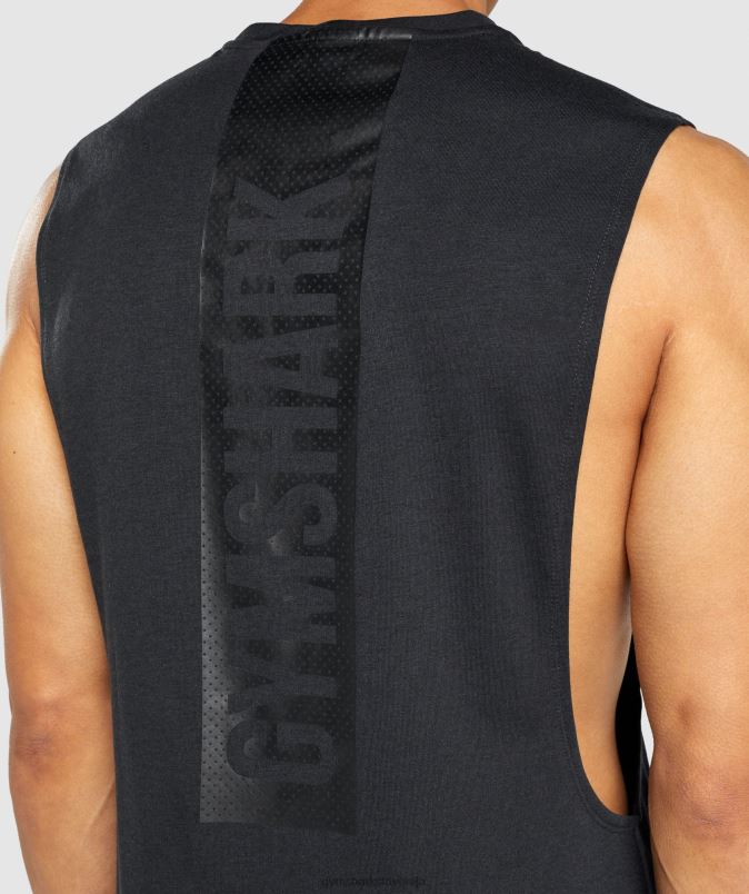 krepko spuščen rezervoar moškiGymshark Črna J00L2890