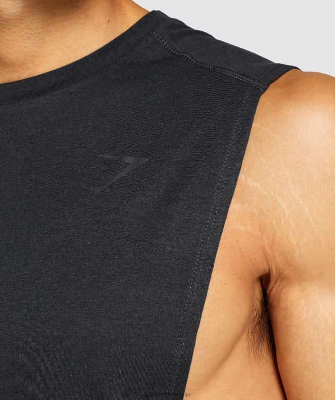 krepko spuščen rezervoar moškiGymshark Črna J00L2890