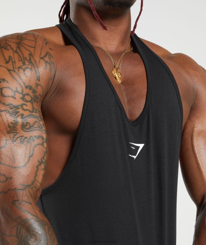 kritični 2.0 stringer moškiGymshark Črna J00L2975