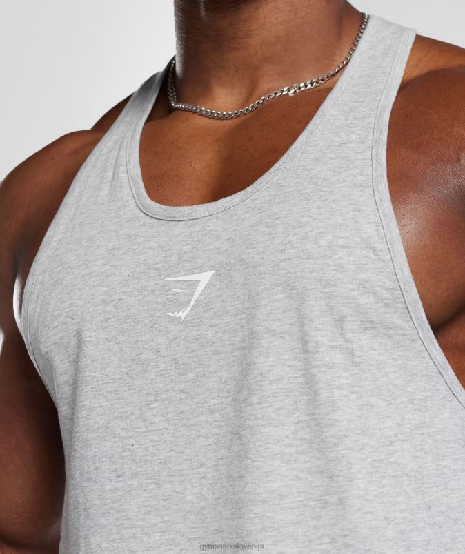kritični 2.0 stringer moškiGymshark svetlo sivi lapor J00L21002