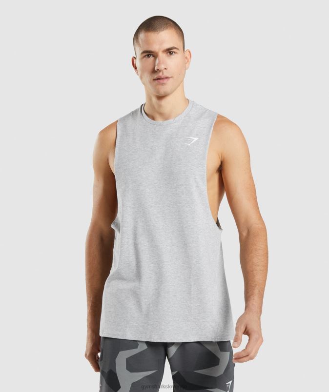 kritični rezervoar s padajočo roko 2.0 moškiGymshark svetlo sivi lapor J00L2887