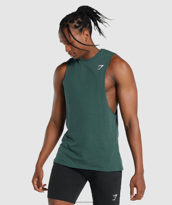 kritični rezervoar s padajočo roko 2.0 moškiGymshark temno zelena J00L2931