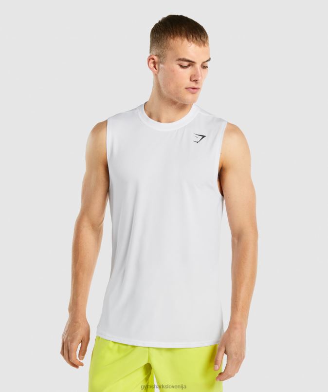ob prihodu majica brez rokavov moškiGymshark bela J00L2898
