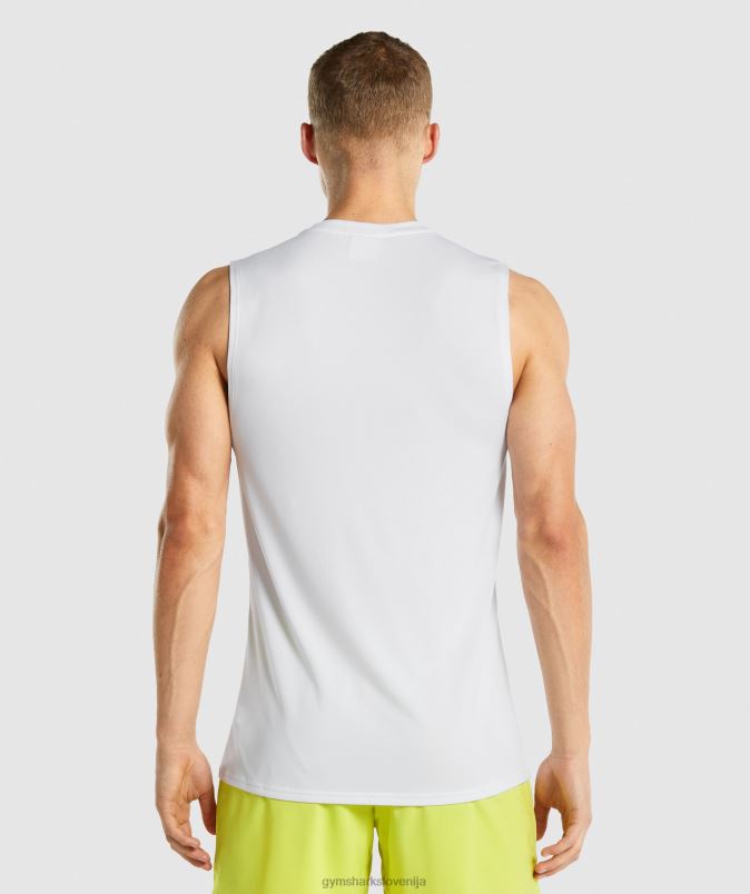 ob prihodu majica brez rokavov moškiGymshark bela J00L2898