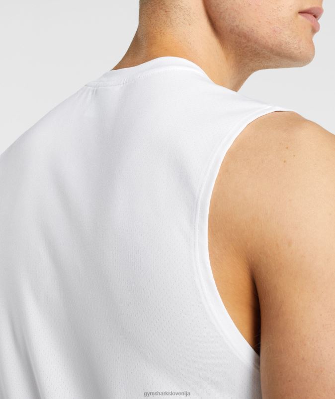 ob prihodu majica brez rokavov moškiGymshark bela J00L2898