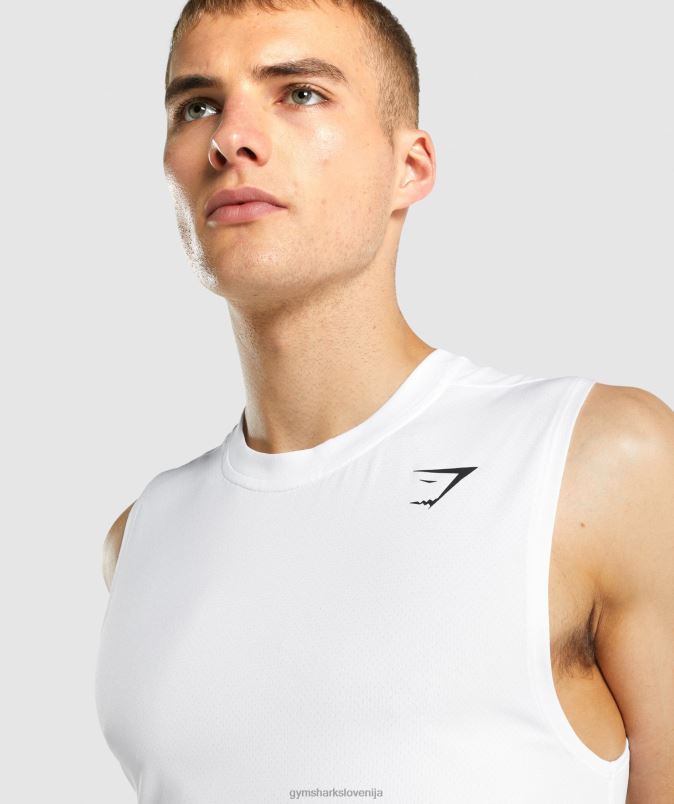 ob prihodu majica brez rokavov moškiGymshark bela J00L2898