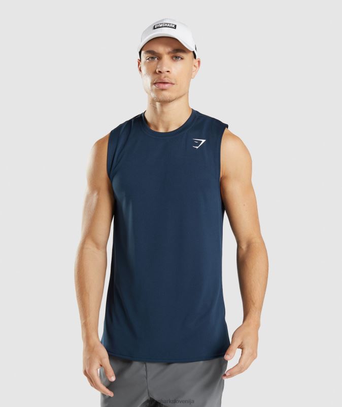ob prihodu majica brez rokavov moškiGymshark mornarica J00L2945