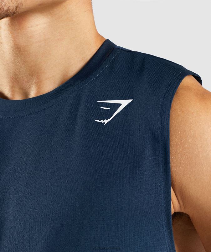 ob prihodu majica brez rokavov moškiGymshark mornarica J00L2945