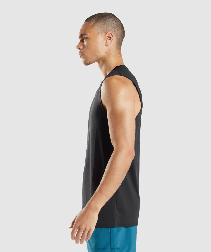 ob prihodu majica brez rokavov moškiGymshark Črna J00L2915