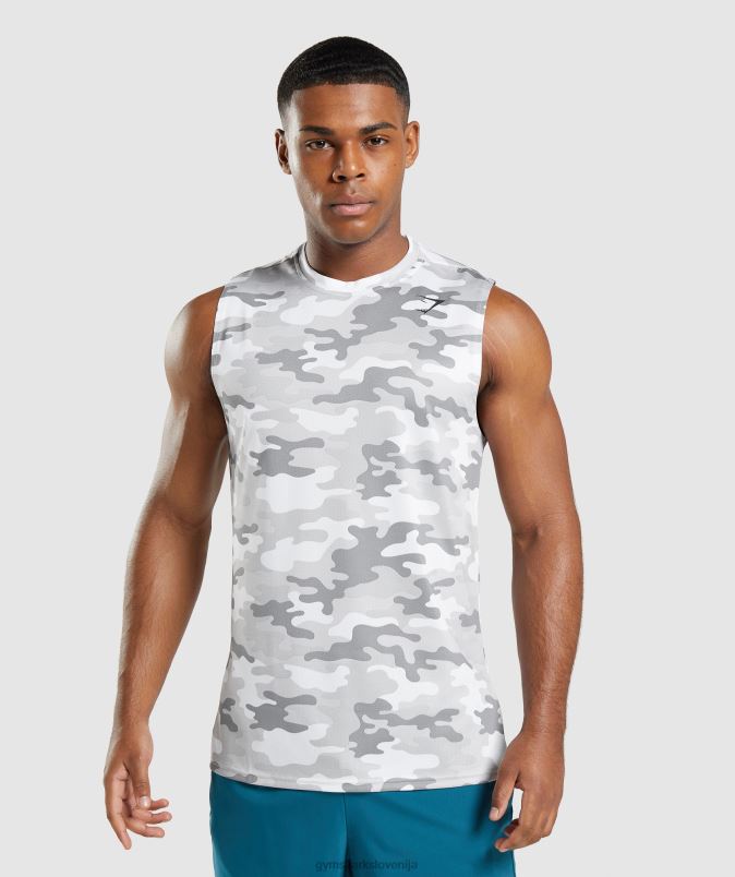 ob prihodu majica brez rokavov moškiGymshark svetlo siv potisk J00L2905