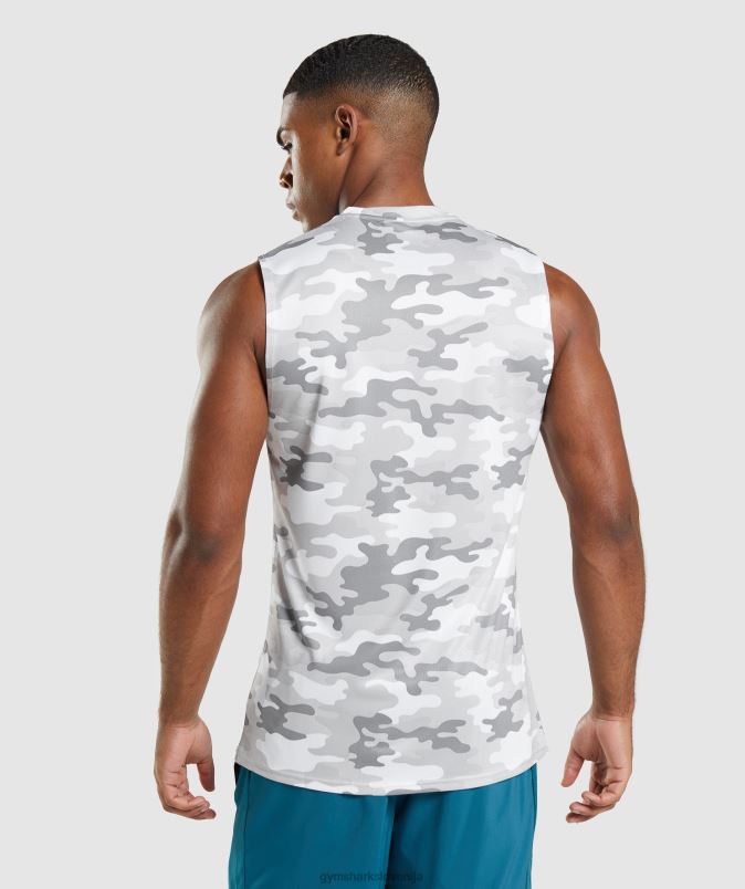 ob prihodu majica brez rokavov moškiGymshark svetlo siv potisk J00L2905