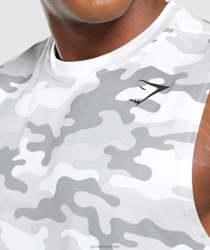 ob prihodu majica brez rokavov moškiGymshark svetlo siv potisk J00L2905