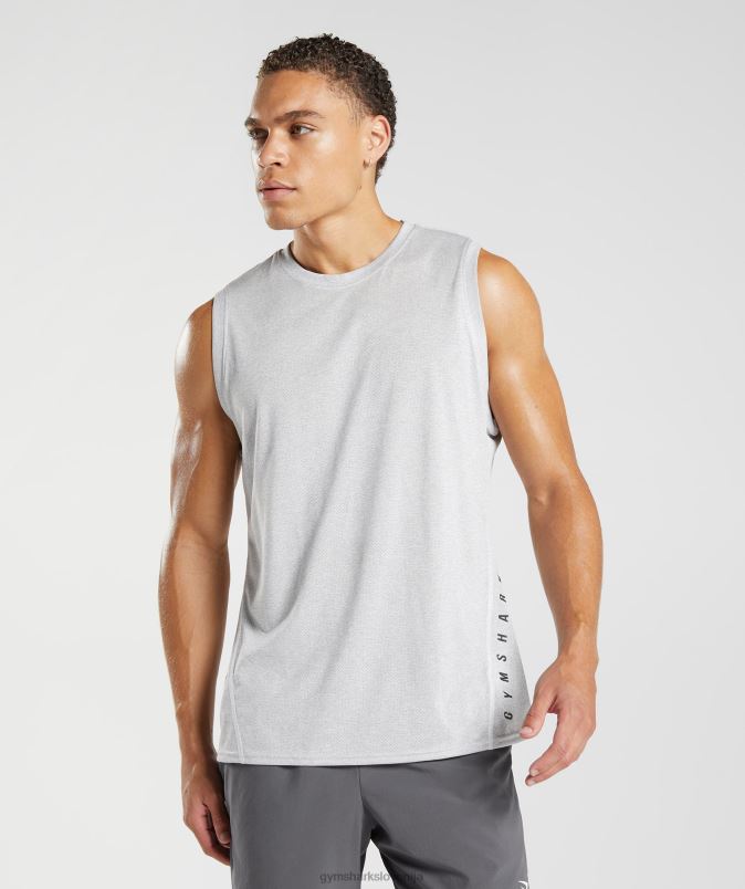 športni tank moškiGymshark bel/dimno siv lapor J00L2933