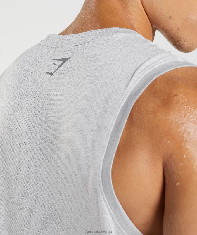 športni tank moškiGymshark bel/dimno siv lapor J00L2933