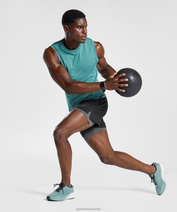 športni tank moškiGymshark skrilasto modri/črni lapor J00L2937