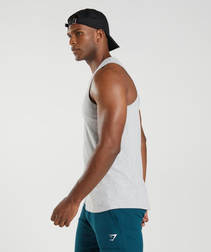 reakcijski rezervoar moškiGymshark svetlo sivi jedrni lapor J00L2904