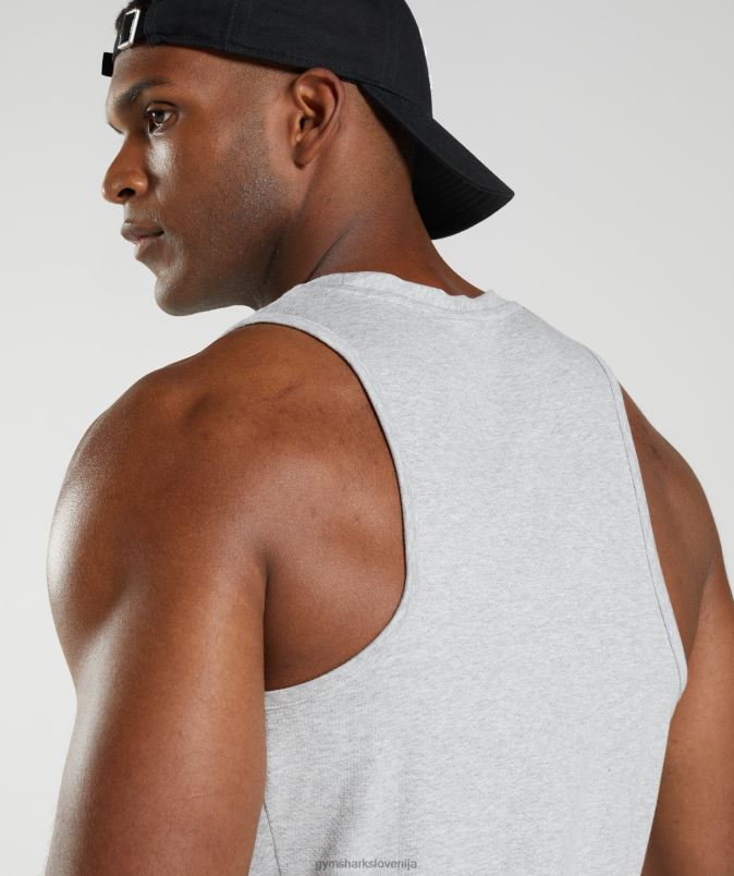 reakcijski rezervoar moškiGymshark svetlo sivi jedrni lapor J00L2904