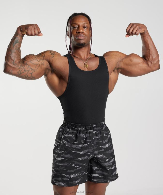 rebrasti rezervoar 3pk moškiGymshark beli/črni/kamnito sivi lapor J00L2908