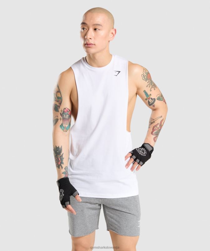 rezervoar s kritično padajočo roko moškiGymshark bela J00L2936
